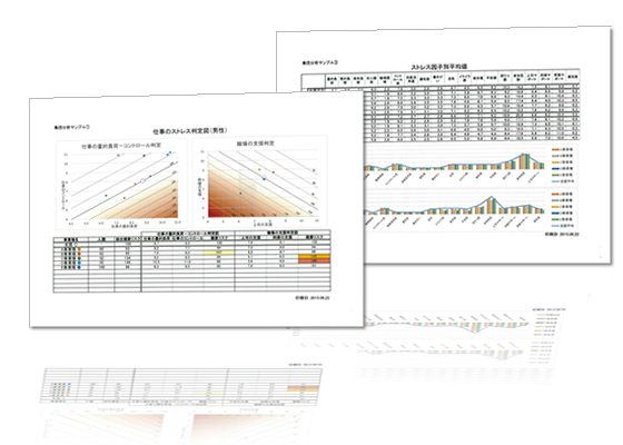 メンタルヘルスストレスチェックシステム　統計出力イメージ